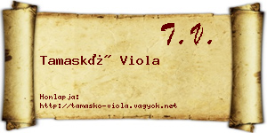 Tamaskó Viola névjegykártya
